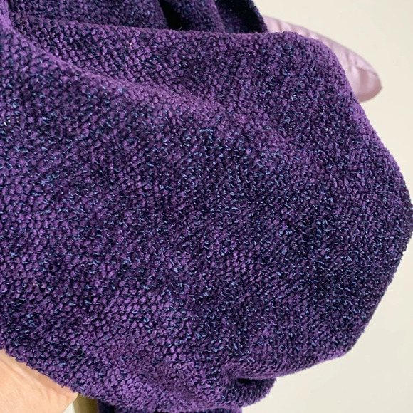 Lush Purple Blue Handwoven Rayon Chenille Scarf Fringe Wrap Winter Fashion Gift - Picture 5 of 6